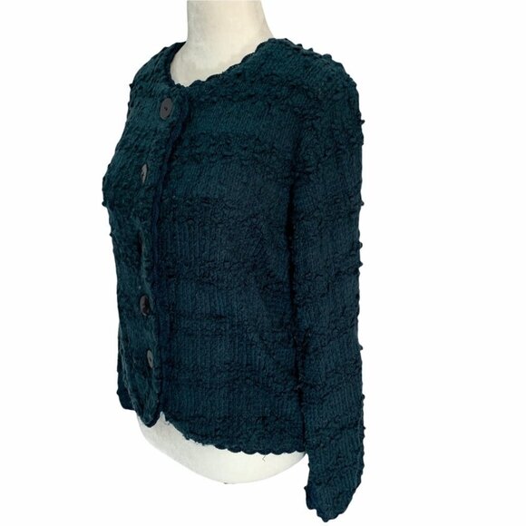 𝅺vintage💙jana Blue Button Up Sweater Cardigan Size Medium - Picture 4 of 9